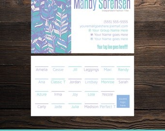 Boho Business Card | Feather Business Card | Size Business Card | LuLaRoe Business Card | Approved Colors and Fonts | LLR Size Card |