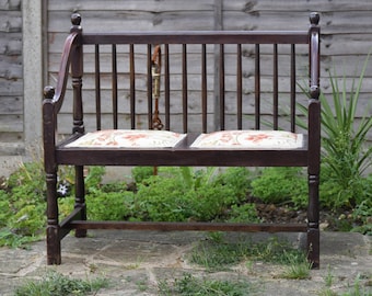Antique Dark Wood Bench