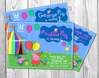 George pig invite | Etsy