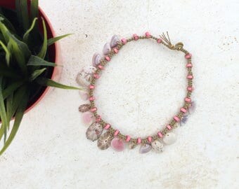 Natural Seashells necklace - beachbum - beach lover - boho style - free spirit