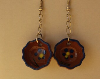 Hand Painted Minature Bowl Earrings