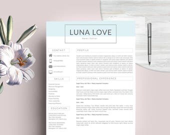 CV Template | Professional Resume Template + Cover Letter and References MS Word | Curriculum Vitae Template | Instant Digital Download CV