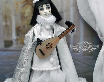 Monster High OOAK custom doll repaint Spektra Vondergeist "Poor Sad Pierrot"
