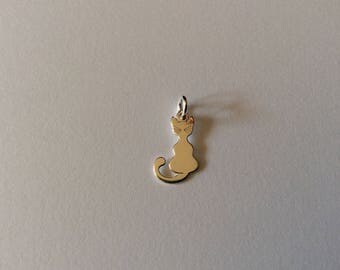 Breloque chat 16MM en Argent 925