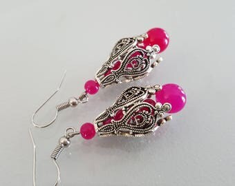 vintage ethnic and agate bead earrings
