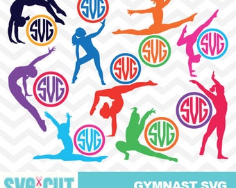 Gymnast SVG files, Gymnast Monogram, Gymnast Clipart, Gymnast Vector, Gymnastics Cut Design, Gymnastics SVG, Gymnastics Vector File, svg-015