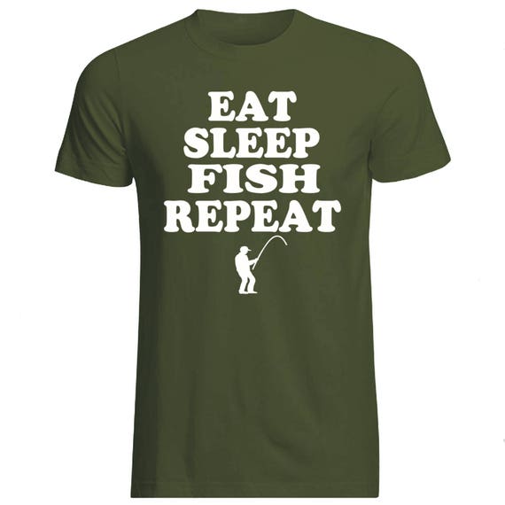 Download Eat Sleep Fish Repeat T-Shirt Various Sizes and Colours