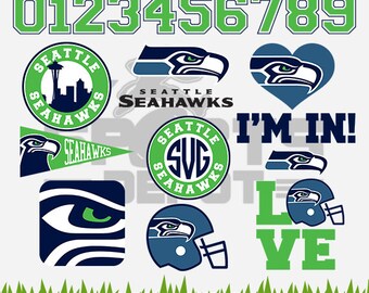 SEATTLE SEAHAWKS Files, Seattle Seahawks svg, Seahawks Emblem, Football Cutting Files, Layered Vectors, 6 Formats Included - MSD-20