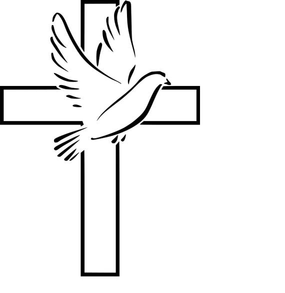 Download Cross with Dove SVG cutting file