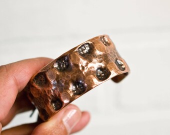 small, recycled, copper cuff, 1", cuff, copper jewelry, recycled, hammered metal, hammered copper, copper bracelet, stacylynnc, handmade