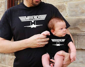 2 shirts | Father Son Matching Shirts | Maverick And Goose | Fathers Day Gift | New Baby | First Fathers Day | Daddy and Me | FREE Shipping!