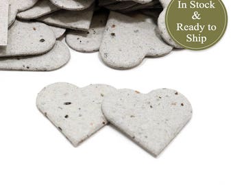 Recycled Newspaper Plantable Seed Paper Confetti Hearts - READY-TO-SHIP - Wedding Favors, Bridal Shower Favors, Baby Shower Favors