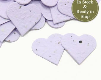Orchid (Light Purple) Plantable Seed Paper Confetti Hearts - READY-TO-SHIP - Wedding Favors, Bridal Shower Favors, Baby Shower Favors