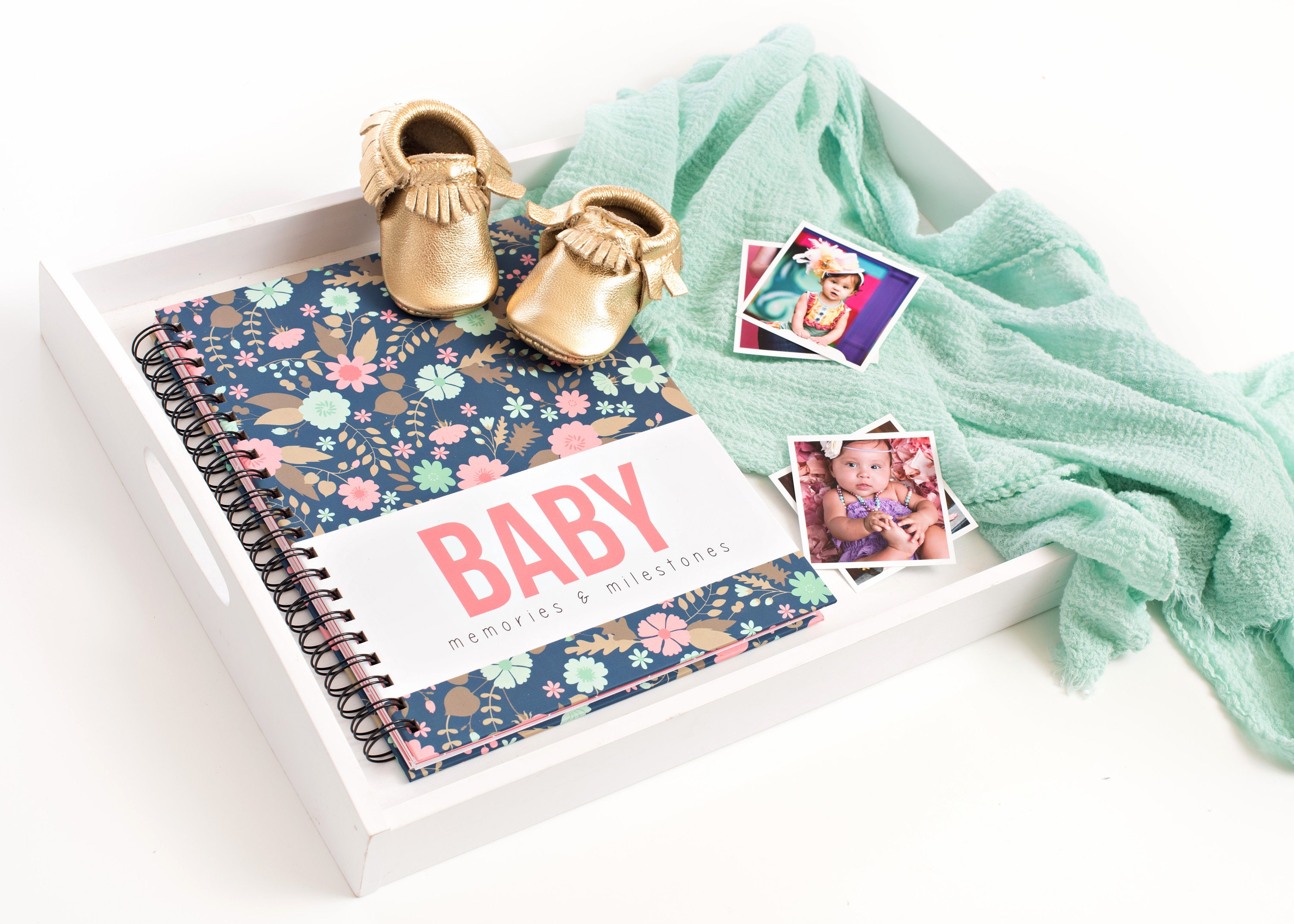 Baby Book Personalized Baby Book Modern Baby Book Floral