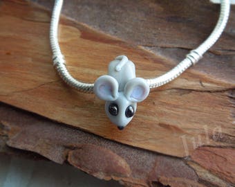 Mouse, Pandora bead, Pandora charm, Lampwork bead