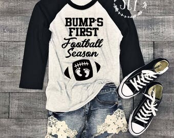 Bump's First Football Season™ Pregnancy Shirt - Football Pregnancy Shirt - Game Day Shirt - Football Season Tee - Pregnancy Announcement