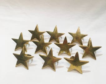 Set of 10 Vintage Brass Star Napkin Rings, Brass napkin rings, Napkin rings, Napkin holders, Vintage napkin rings, Brass stars