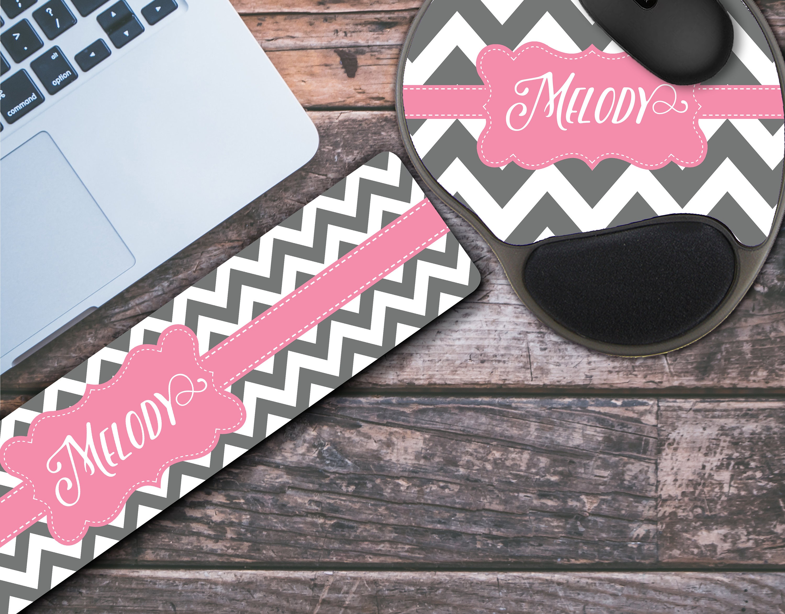 Personalized Mouse Pad with Wrist Rest & Keyboard Wrist Rest