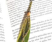 Single Orgone Statement Earring - 'Spirit Jewels' - Jade - Crystal Healing Boho Festival Gypsy Jewellery - Ethical Feathers - Medium