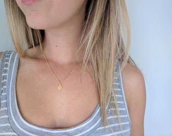 Gold Cactus Necklace | Tiny Cactus Necklace | Simple Necklace | Dainty Cactus Necklace Summer Necklace, Gold Succulent Necklace Cactus Charm
