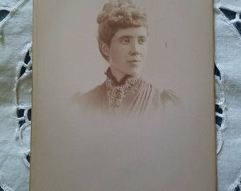 Cabinet Card Photo circa late 1880s to early 1890s Woman Cleveland Ohio Photograph African Native American Vintage Antique