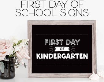 First Day of School Sign Set - First Day of School Signs - Chalkboard Sign - First Day of School Bundle - Printable First Day of School Sign
