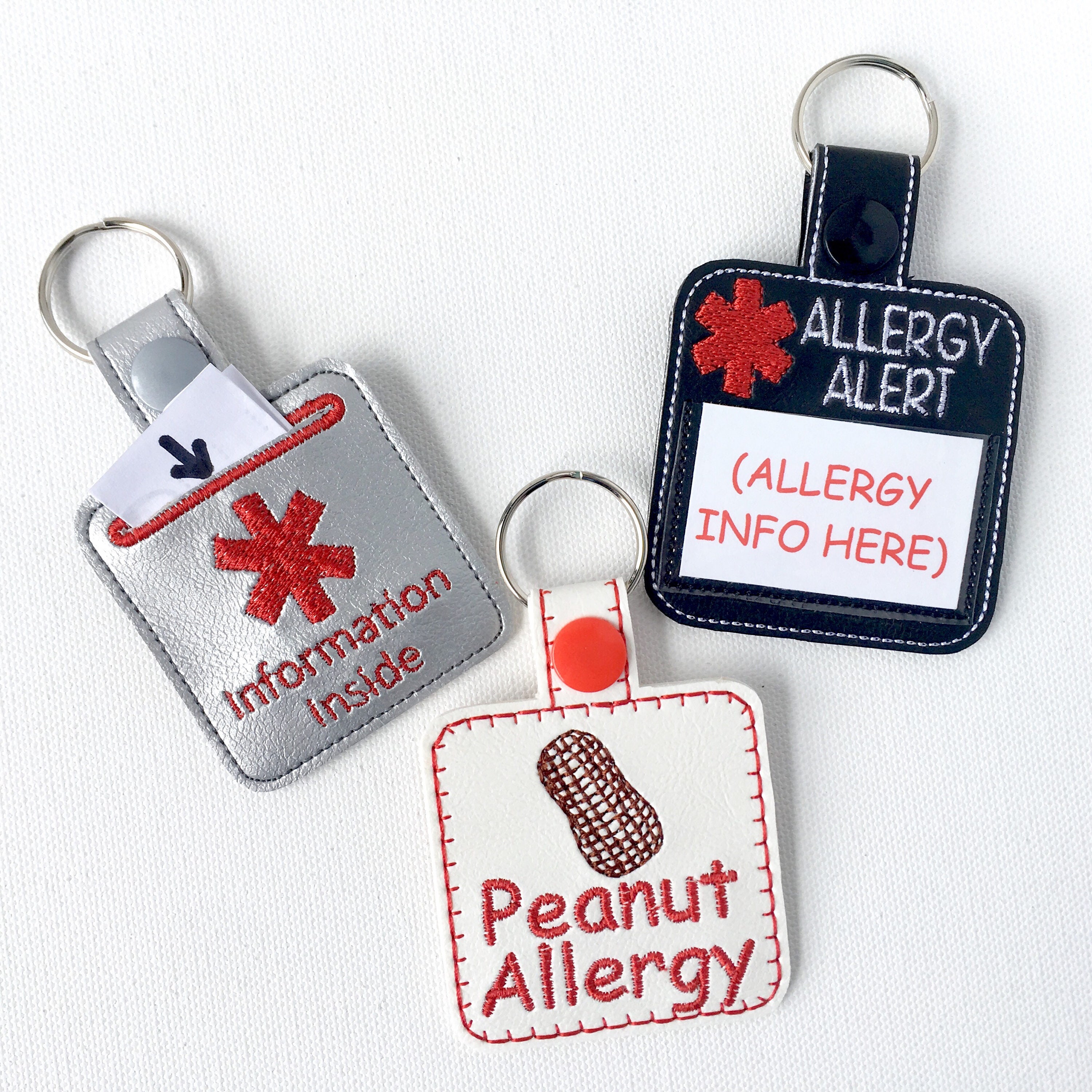 Allergy alert tags Medical alert keychain Allergy