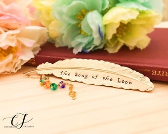 Personalized Music Bookmark, Custom Hand Stamped Bookmark, Personalized Girlfriend Gift, Personalized Music Teacher Gift, Rainbow Bookmark