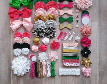 Kate Spade Inspired DIY Headband Kit, Baby Shower Activity Kit, Headband Supplies, DIY Bow Kit, flower Headbands, Headband Bar, bow station