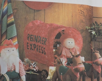 Reindeer Express Covered Wagon Santa Reindeer Dolls Toys Simplicity 8761 Craft Pattern