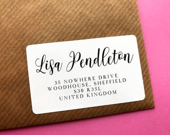 Return Address Sticker, Personalised Calligraphy Address Label, RSVP Address Label, Business Address Label, Letters and Gift Wrapping Label