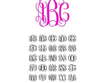 Vine Monogram Font svg files for Silhouette,Cricut, Print,Design and any more