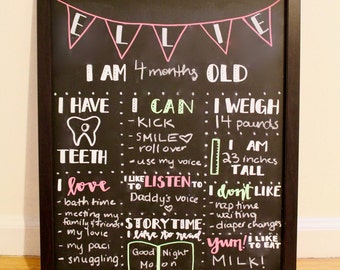 Personalized Baby Milestone Chalkboard