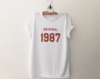 30th birthday shirt tshirt graphic tee for women 30th birthday gifts for her 1987 birthday shirt t-shirts