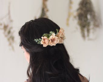 Blush Flower Comb- Blush Wedding Comb-Bridal Floral Comb- Blush Wedding- Blush Bride- Decorative Hair Comb- Flower Headpiece- Boho Bride