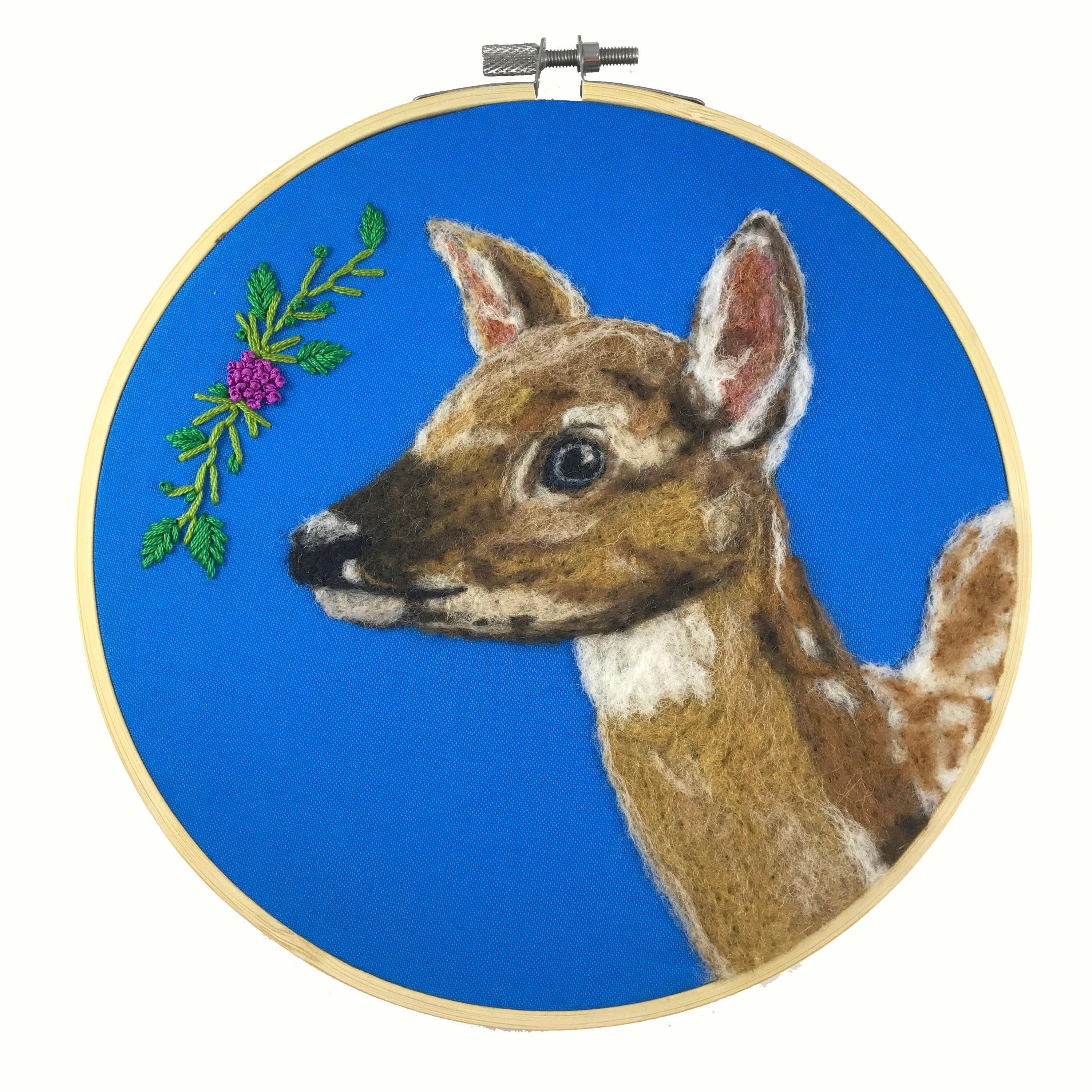 Fawn Wall Art Deer Art Embroidery Hoop Art Deer Nursery