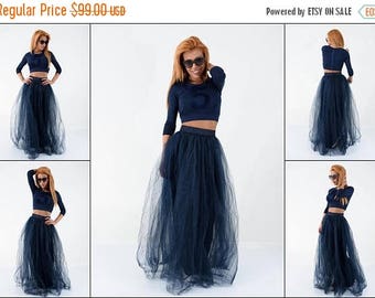 ON SALE Long tulle skirt / Maxi tulle skirt / High waist skirt /Extravagant long skirt / Floor Length long skirt