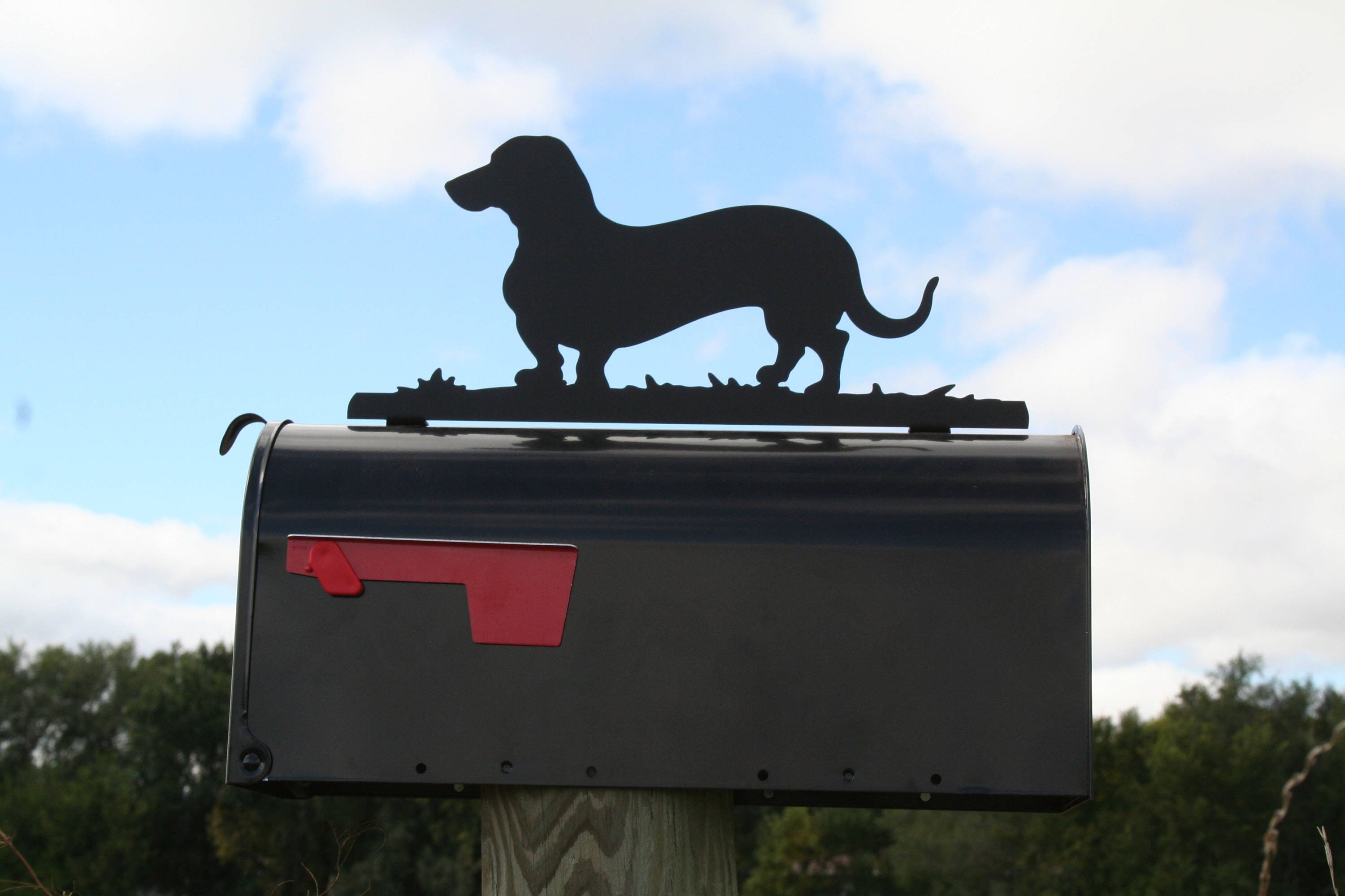Wiener Dog Mailbox Topper Metal Dachshund Mailbox Topper Dog