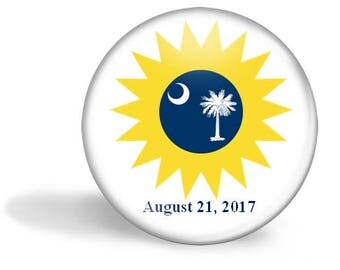 South Carolina Eclipse Magnet, Eclipse Party Pin, South Carolina Eclipse Pin, Total Solar Eclipse, 2017 Eclipse, Eclipse Party Favor