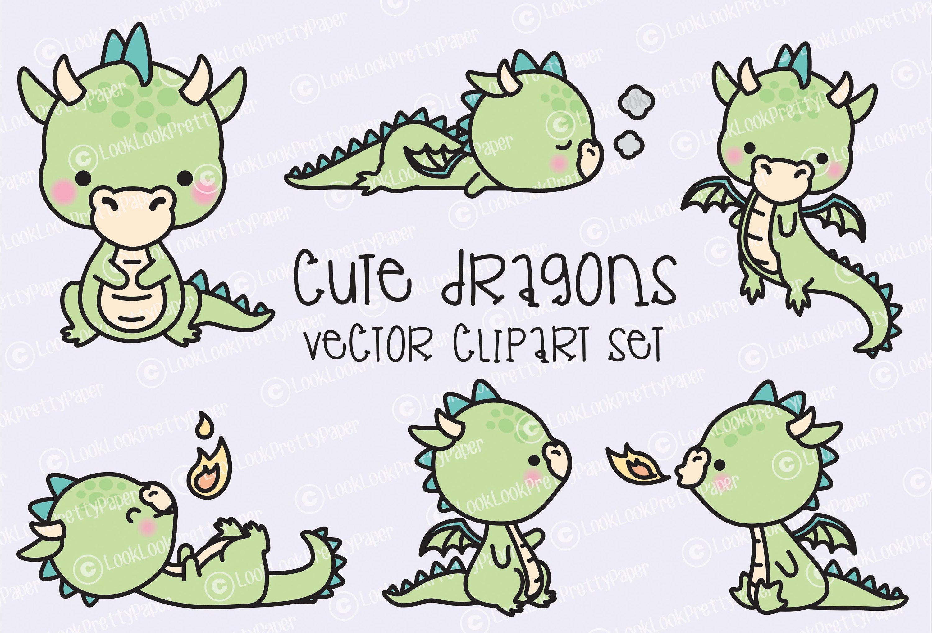 Premium Vector Clipart Kawaii Dragon Cute Baby Dragons