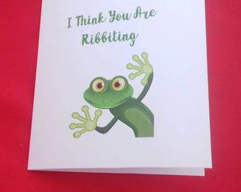Ribbiting Frog Anniversary Card, Froggy Card, Frog Lovers, Wildlife Cards, Play On Words Cards, Birthday Card For Husband, Wife Cards