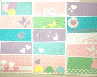 5 Handmade mini cards, Elegant note card, All Occasions note cards, Multi Purpose note cards, One of a kind note cards, Floral message tags.