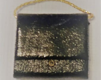 1:12 Miniature Black Patent Handbag. Black Purse