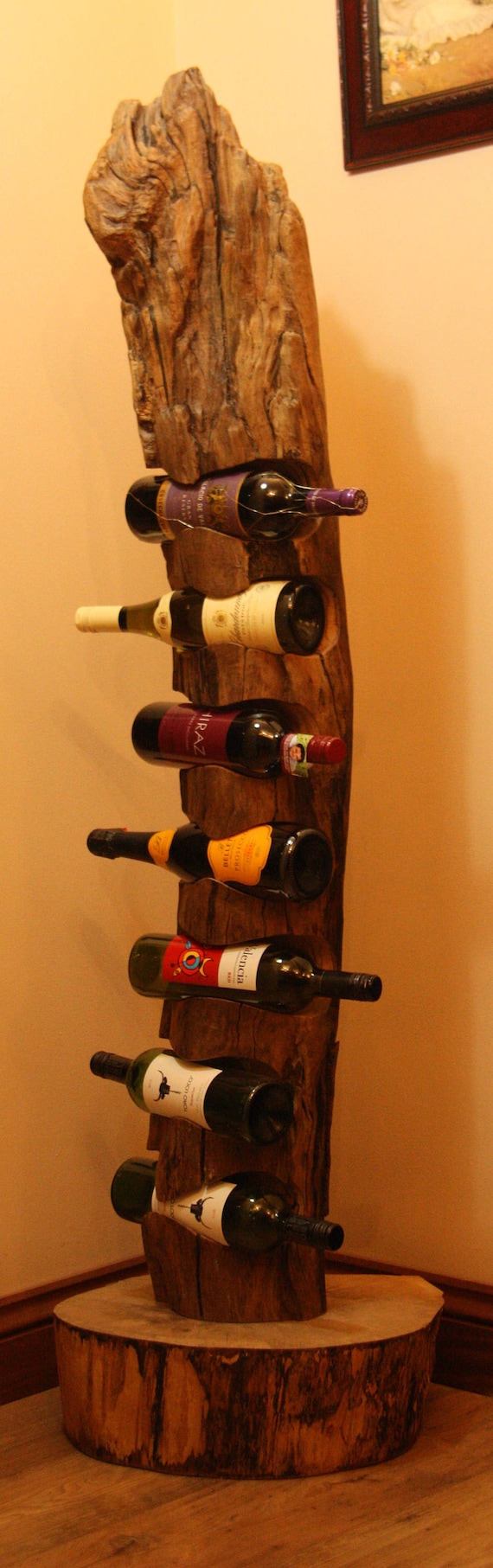 Wow. Tyne Driftwood 1.5m High 7 bottle wine rack. one