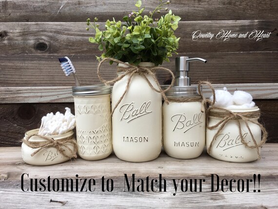 Country Bathroom Decor Mason Jar Set Rustic Country Bathroom Decor Mason Jar Set Rustic