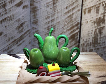 Fairy Garden Tea Sets Pear, Cellery & Cup Cake