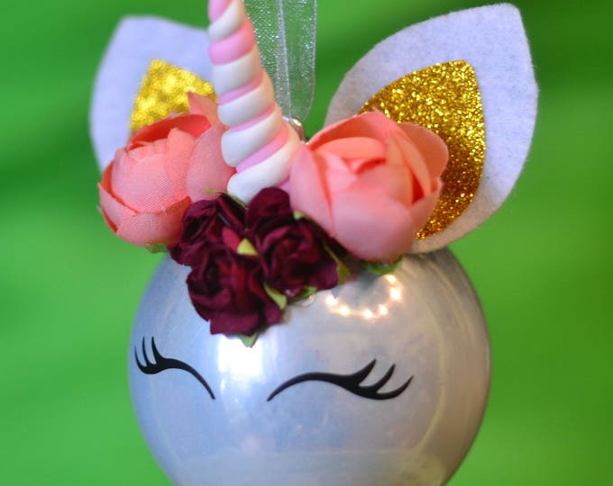 unicorn сhristmas ornament fairytale gift baby unicorn ornament сhristmas ball round unicorn ornament Christmas gift baby's first christmas