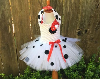 Dalmatian costume - dalmation tutu - halloween costume - dalmatian dress - dalmation halloween costume - girls dress up - Christmas gifts