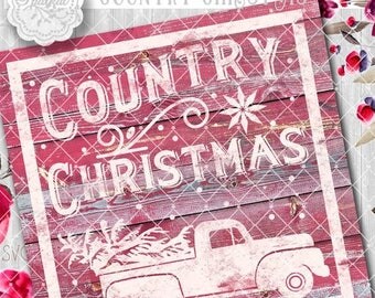 ON SALE Vintage COUNTRY Christmas Svg File, Cutting File, Vector Clipart Holiday Decor, Silhouette Cutting file design Available in Svg,Dxf,