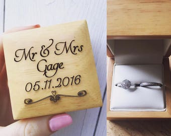 Personalised Ring Box, Personalized Ring box, Wedding ring box, Engagement Ring Box, ring bearer